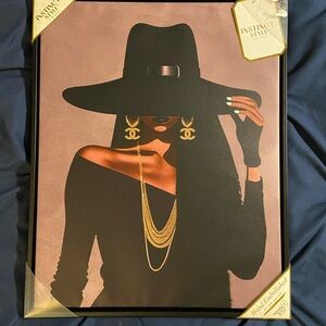 Elegant Woman Art Painting - Black and Gold